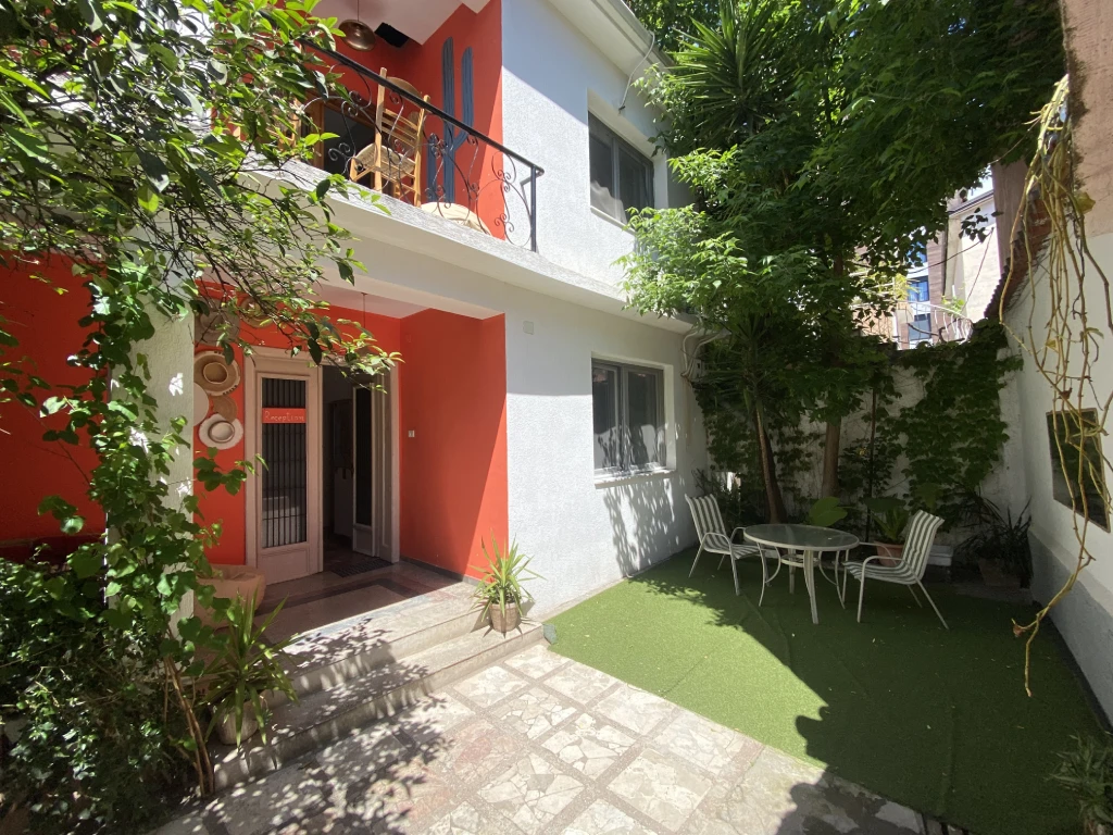The front of Chill Zone hostel in Tirana