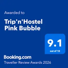 Pink Bubble Booking.com Traveller Review Award badge