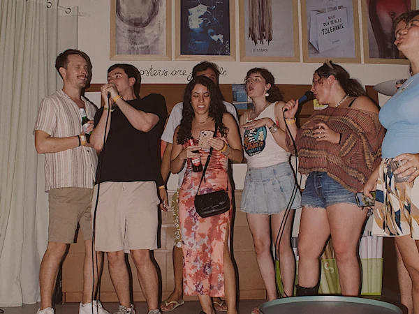 Travelers socializing together at Trip'N'Hostel