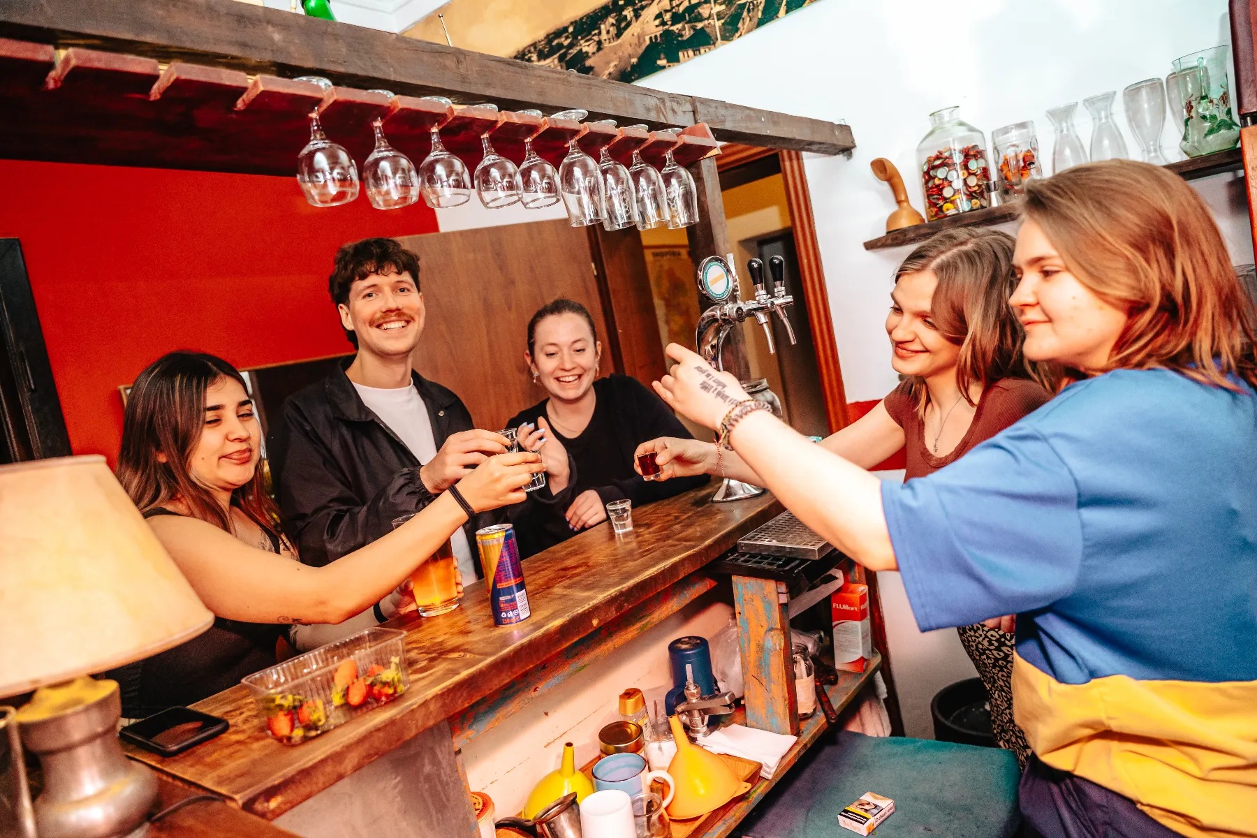 The Backpacker Bar at Trip'N'Hostel OG in the evening