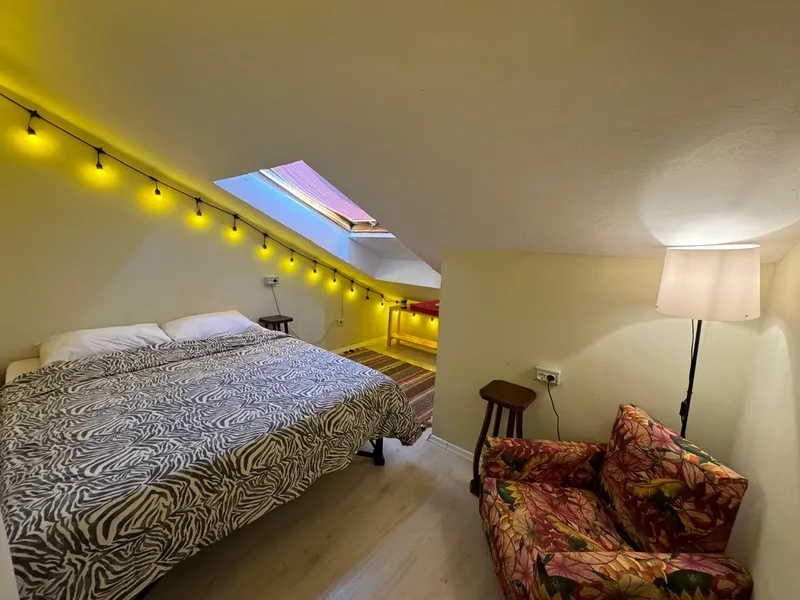 Private Honey Room at Pink Bubble — double bed with ensuite bathroom